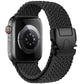 Bracelet Apple Watch en nylon élastique noir – ajustable, robuste et respirant.