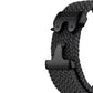 Bracelet Apple Watch sport en nylon tressé noir, réglable et adapté à toutes les tailles.