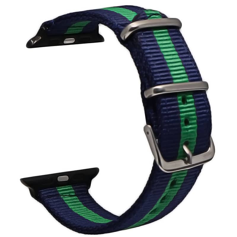 Bracelet Apple Watch en tissu 38 40 41 42 44 45 49 mm compatible serie 1 2 3 4 5 6 7 8 se et Apple Watch Ultra - Bracelet country edition eWatch Straps bleu vert