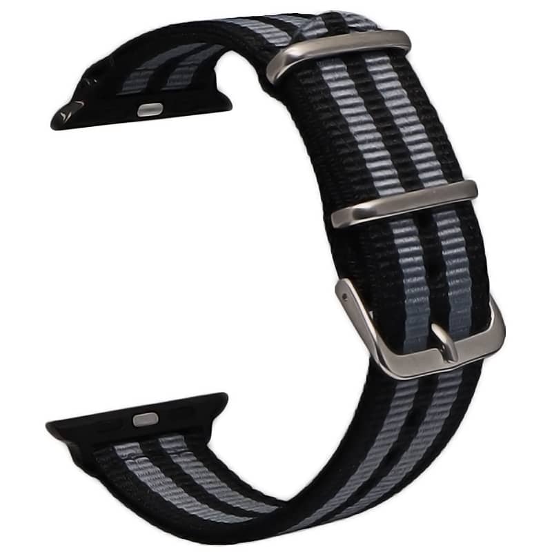 Bracelet Apple Watch en tissu 38 40 41 42 44 45 49 mm compatible serie 1 2 3 4 5 6 7 8 se et Apple Watch Ultra - Bracelet country edition eWatch Straps gris noir