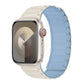 Bracelet Apple Watch silicone blanc et bleu magnétique – doux et confortable.
