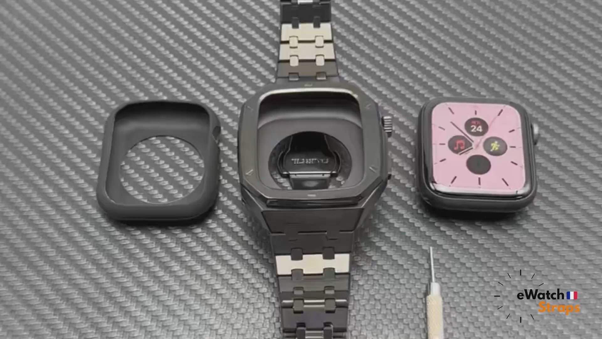 Presentation du bracelet et coque luxe style AP pour Apple Watch
