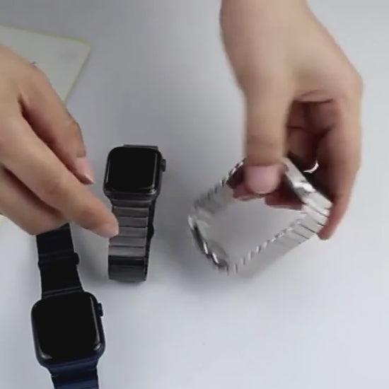 Bracelet Apple Watch à lamelles en acier par eWatch Straps