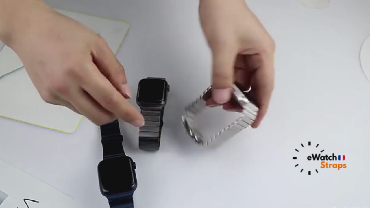 Bracelet Apple Watch à lamelles en acier par eWatch Straps