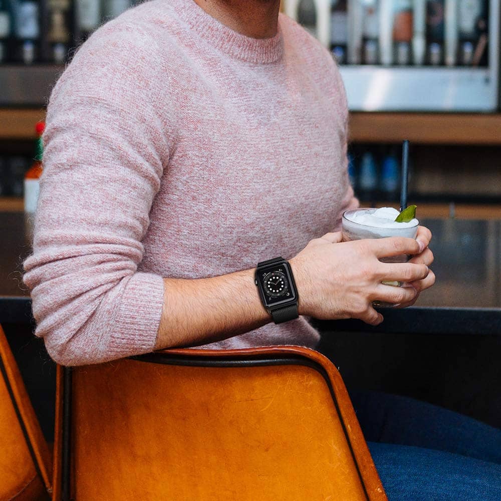 Bracelet montre Apple Watch noir Homme