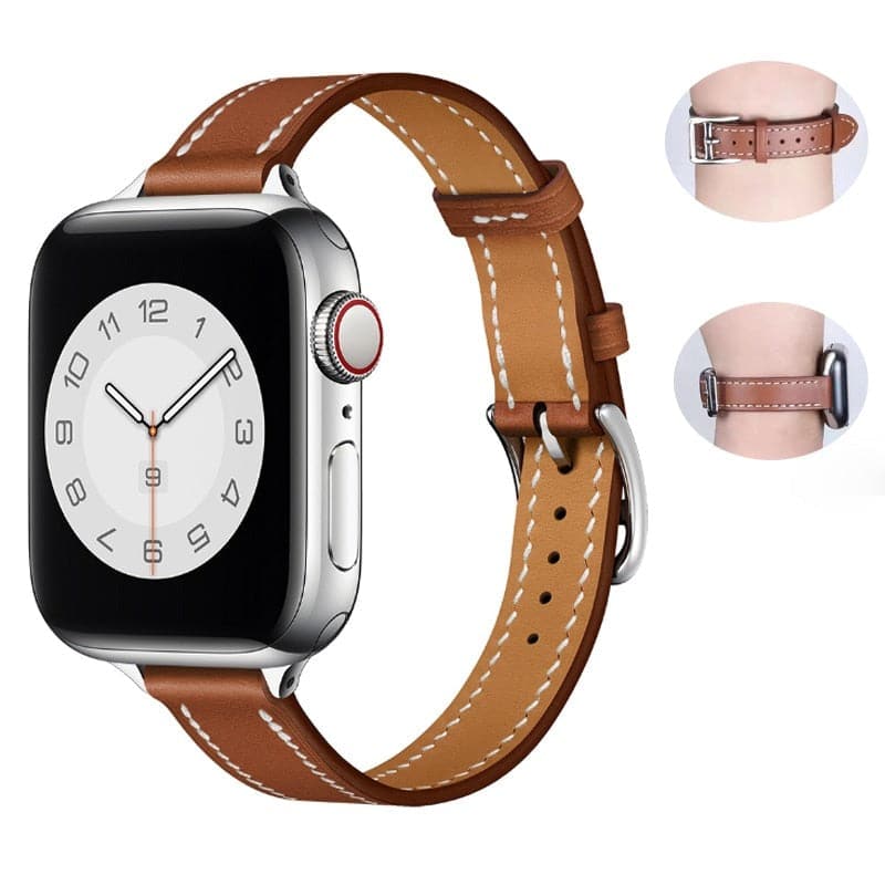 Bracelets Apple Watch 38 40 41 42 44 45 49 mm compatible serie 1 2 3 4 5 6 7 8 se et Ultra Bracelet cuir classique affiné eWatch Straps