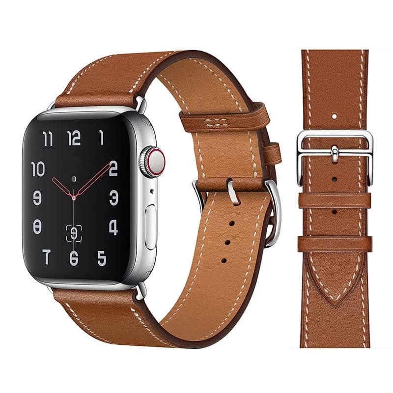 Leather Single Tour Deployment Buckle Apple Watch