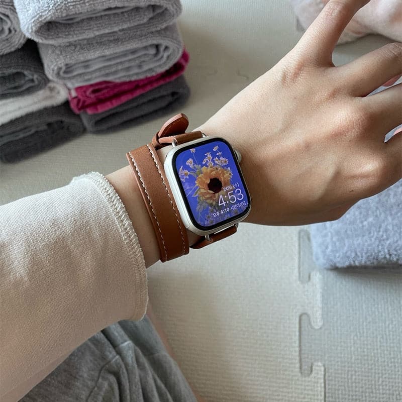 Apple Watch band in leather with two straps eWatch Straps