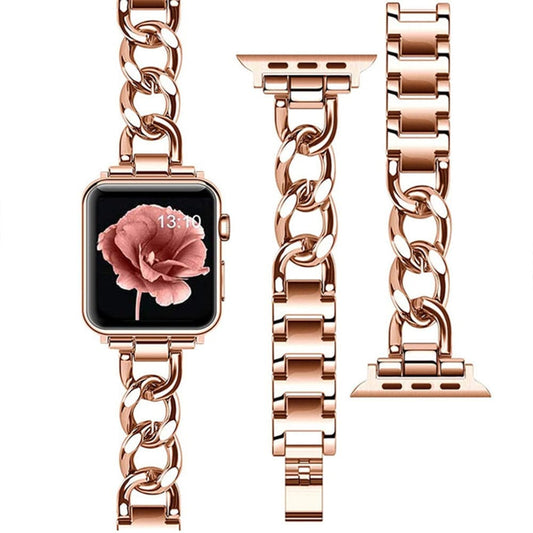Bracelets Apple Watch 38 40 41 42 44 45 49 mm compatible serie 1 2 3 4 5 6 7 8 se et Ultra Bracelet maillons larges eWatch Straps