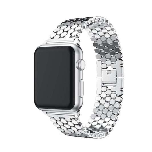 Bracelets Apple Watch 38 40 41 42 44 45 49 mm compatible serie 1 2 3 4 5 6 7 8 se et Ultra Bracelet octogonal en acier eWatch Straps