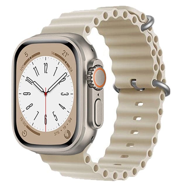 Bracelets Apple Watch Blanc antique 38 40 41 42 44 45 49 mm compatible serie 1 2 3 4 5 6 7 8 se et Ultra Bracelet Océan uni eWatch Straps