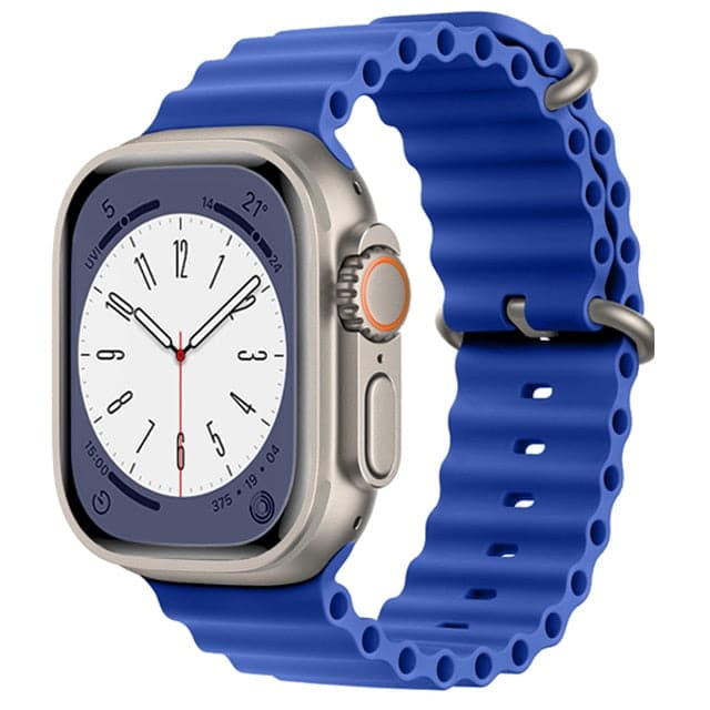 Bracelets Apple Watch Bleu 38 40 41 42 44 45 49 mm compatible serie 1 2 3 4 5 6 7 8 se et Ultra Bracelet Océan uni eWatch Straps