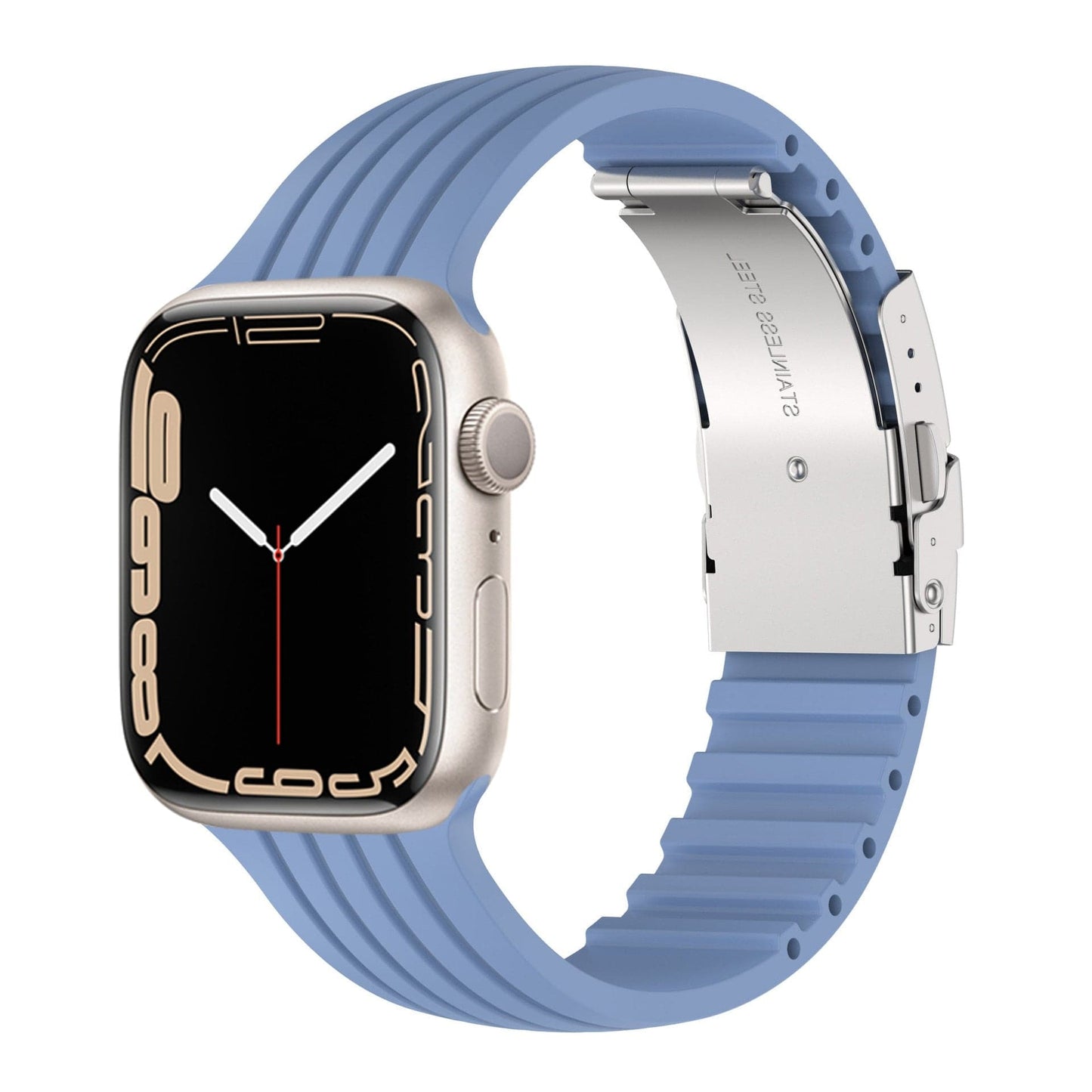 Bracelets Apple Watch Bleu 38 40 41 42 44 45 49 mm compatible serie 1 2 3 4 5 6 7 8 se et Ultra Bracelet silicone strié eWatch Straps