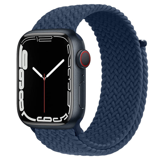 Bracelets Apple Watch Bleu abyssal 38 40 41 42 44 45 49 mm 38/40/41 mm compatible serie 1 2 3 4 5 6 7 8 se et Ultra Bracelet tressé scratch uni eWatch Straps