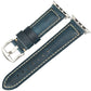 Bracelets Apple Watch Bleu (Argent) 38 40 41 42 44 45 49 mm compatible serie 1 2 3 4 5 6 7 8 se et Ultra Bracelet vintage en cuir eWatch Straps