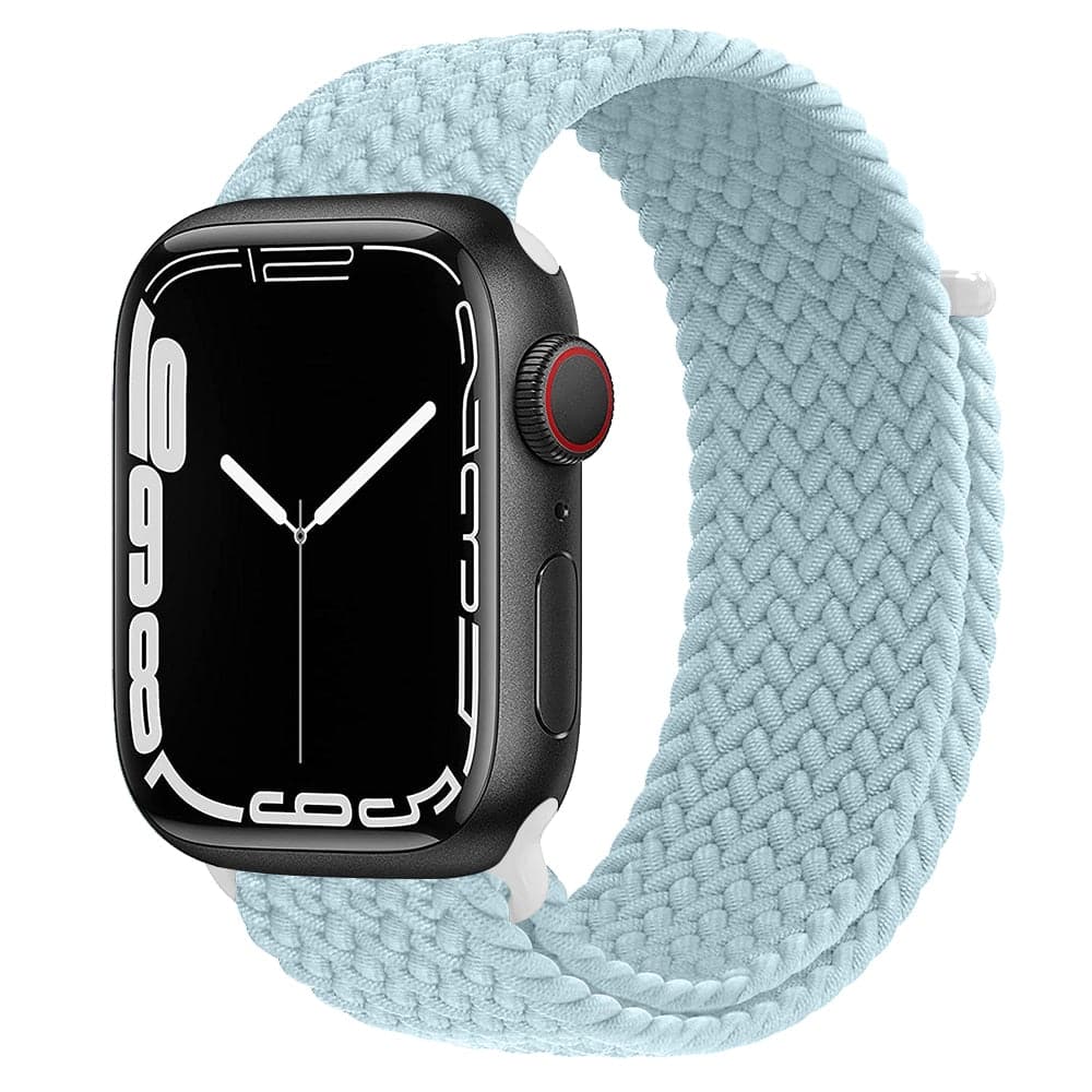Bracelets Apple Watch Bleu clair 38 40 41 42 44 45 49 mm 38/40/41 mm compatible serie 1 2 3 4 5 6 7 8 se et Ultra Bracelet tressé scratch uni eWatch Straps