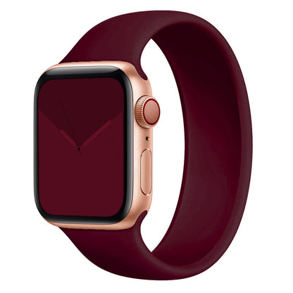 Bracelets Apple Watch Bordeau 38 40 41 42 44 45 49 mm XS compatible serie 1 2 3 4 5 6 7 8 se et Ultra Bracelet en silicone monobloc foncé eWatch Straps
