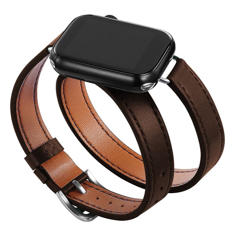 Bracelet Apple Watch en cuir double lanière – eWatch Straps