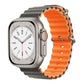 Bracelets Apple Watch Gris et orange 38 40 41 42 44 45 49 mm compatible serie 1 2 3 4 5 6 7 8 se et Ultra Bracelet Océan eWatch Straps