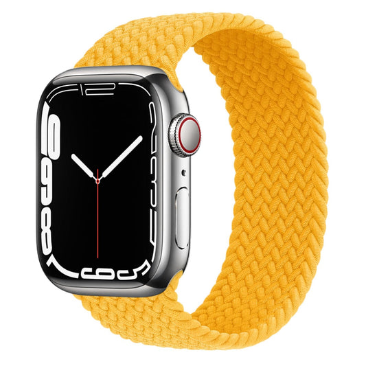 Bracelets Apple Watch Jaune 38 40 41 42 44 45 49 mm S compatible serie 1 2 3 4 5 6 7 8 se et Ultra Bracelet tressé uni eWatch Straps