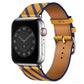 Bracelets Apple Watch Jaune et bleu 38 40 41 42 44 45 49 mm compatible serie 1 2 3 4 5 6 7 8 se et Ultra Bracelet cuir classique motifs eWatch Straps