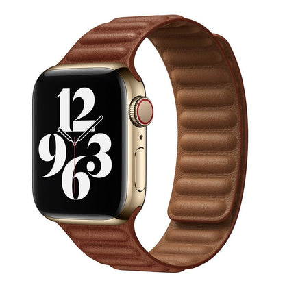 Bracelets Apple Watch Marron 38 40 41 42 44 45 49 mm compatible serie 1 2 3 4 5 6 7 8 se et Ultra Boucle magnétique en cuir eWatch Straps