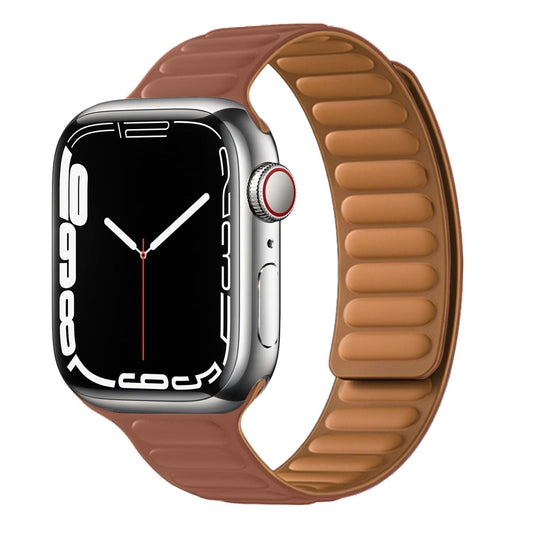 Bracelets Apple Watch Marron 38 40 41 42 44 45 49 mm compatible serie 1 2 3 4 5 6 7 8 se et Ultra Boucle magnétique en silicone eWatch Straps