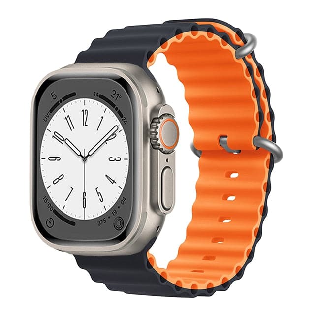 Bracelets Apple Watch Minuit et orange 38 40 41 42 44 45 49 mm compatible serie 1 2 3 4 5 6 7 8 se et Ultra Bracelet Océan eWatch Straps