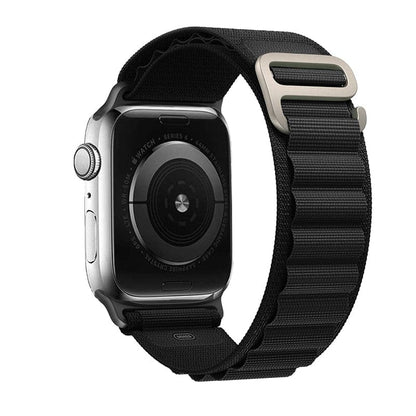 Bracelets Apple Watch Noir 38 40 41 42 44 45 49 mm compatible serie 1 2 3 4 5 6 7 8 se et Ultra Boucle Alpine uni eWatch Straps