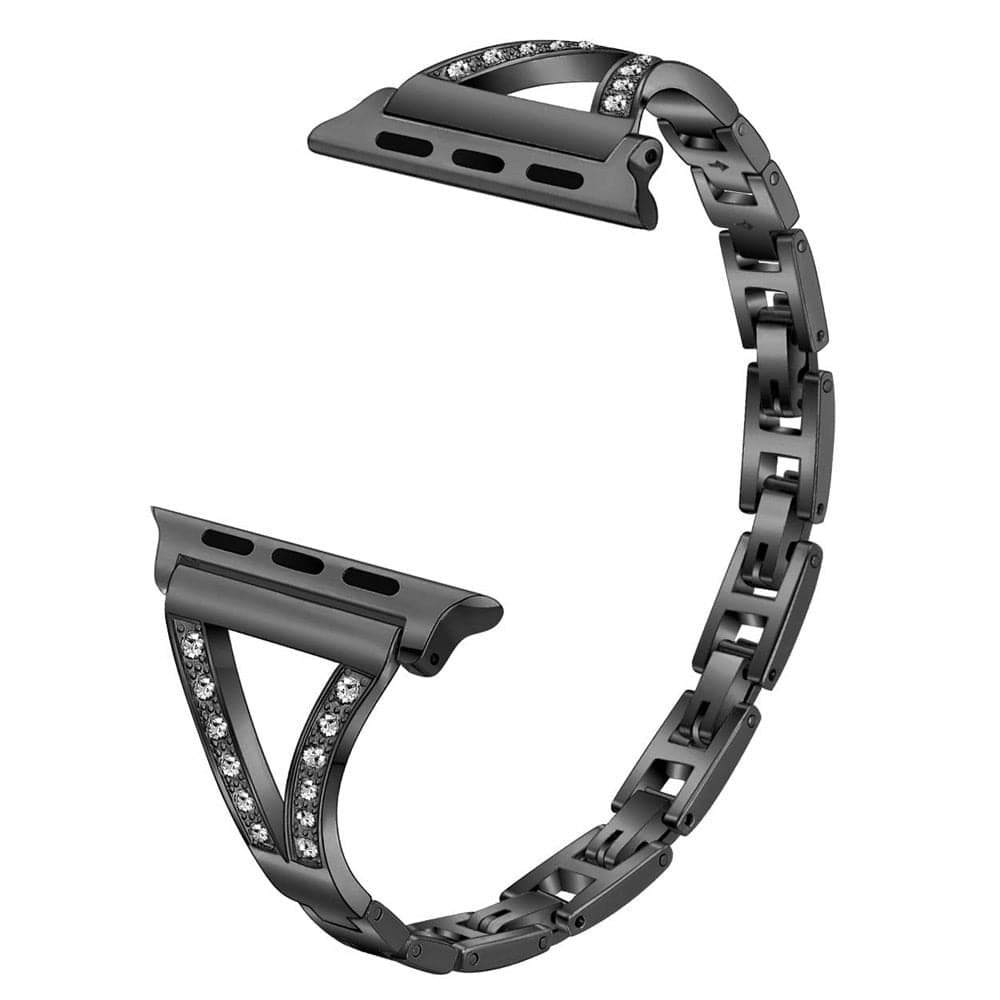 Bracelets Apple Watch Noir 38 40 41 42 44 45 49 mm compatible serie 1 2 3 4 5 6 7 8 se et Ultra Bracelet diamanté eWatch Straps