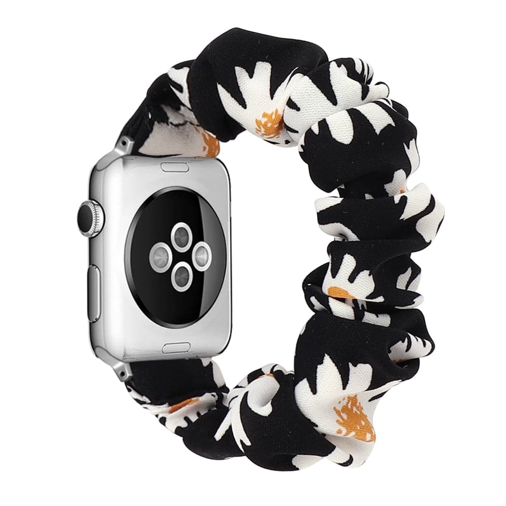 Bracelets Apple Watch Noir daisy 38 40 41 42 44 45 49 mm Femme compatible serie 1 2 3 4 5 6 7 8 se et Ultra Bracelet en tissus motifs eWatch Straps