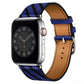 Bracelets Apple Watch Noir et bleu 38 40 41 42 44 45 49 mm compatible serie 1 2 3 4 5 6 7 8 se et Ultra Bracelet cuir classique motifs eWatch Straps