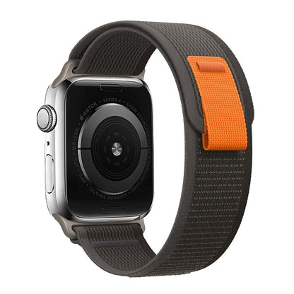 Bracelets Apple Watch Noir et gris 38 40 41 42 44 45 49 mm compatible serie 1 2 3 4 5 6 7 8 se et Ultra Boucle Trail eWatch Straps