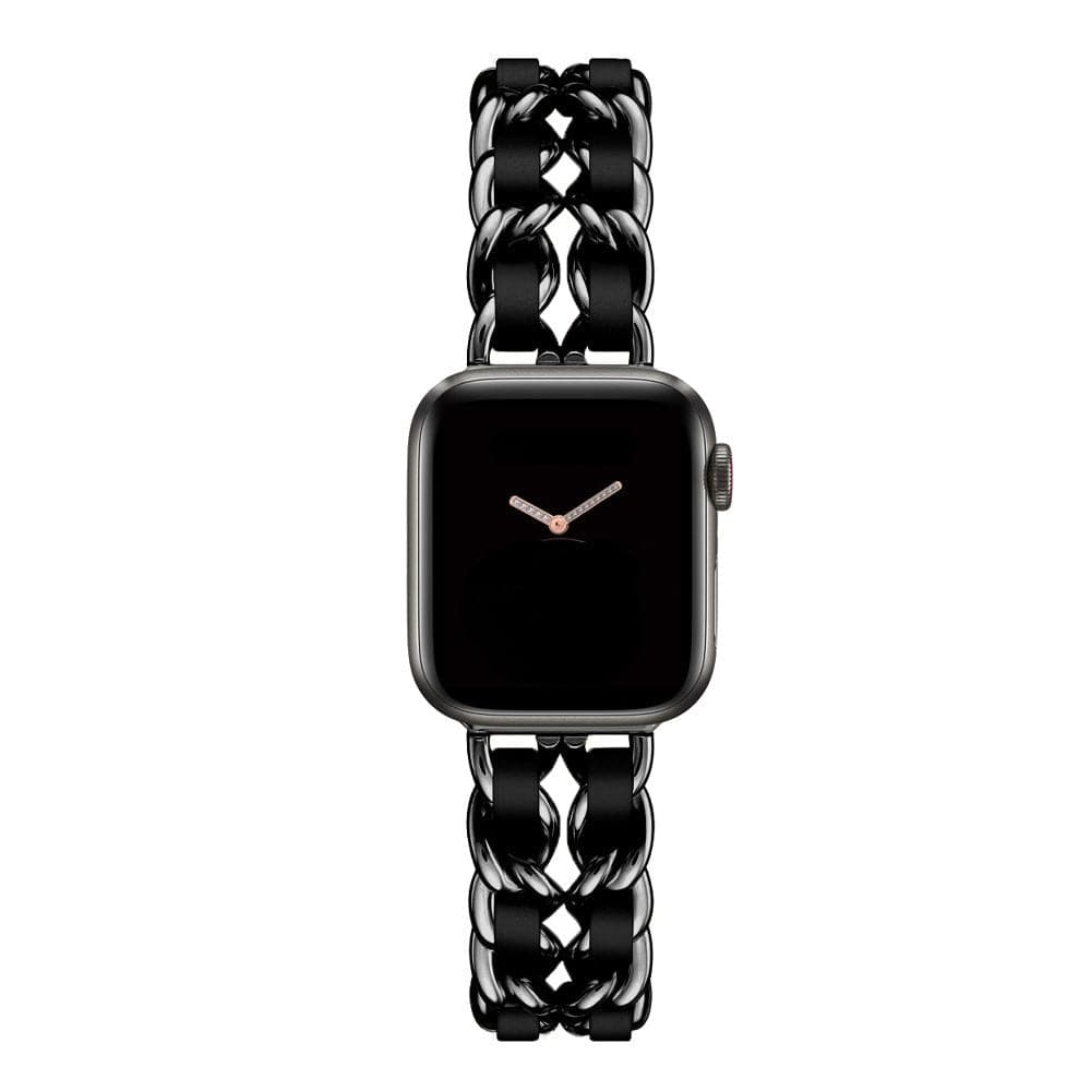 Bracelets Apple Watch Noir et noir 38 40 41 42 44 45 49 mm compatible serie 1 2 3 4 5 6 7 8 se et Ultra Bracelet papillon luxury eWatch Straps