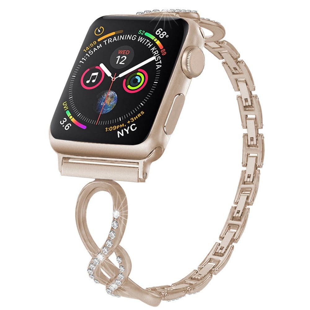 Bracelets Apple Watch Or ancien 38 40 41 42 44 45 49 mm compatible serie 1 2 3 4 5 6 7 8 se et Ultra Bracelet diamanté en spirale eWatch Straps