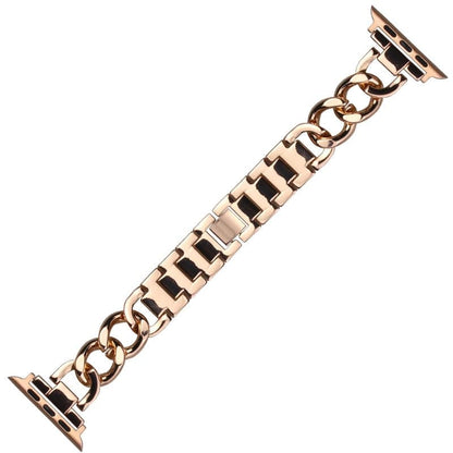 Bracelets Apple Watch Or rose 38 40 41 42 44 45 49 mm compatible serie 1 2 3 4 5 6 7 8 se et Ultra Bracelet maillons larges eWatch Straps