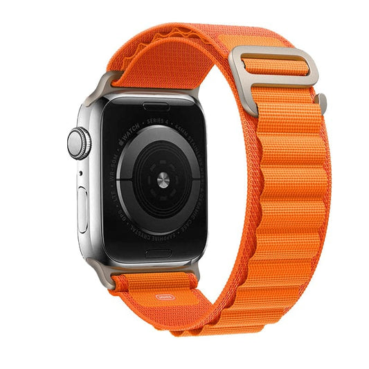 Bracelets Apple Watch Orange 38 40 41 42 44 45 49 mm compatible serie 1 2 3 4 5 6 7 8 se et Ultra Boucle Alpine eWatch Straps
