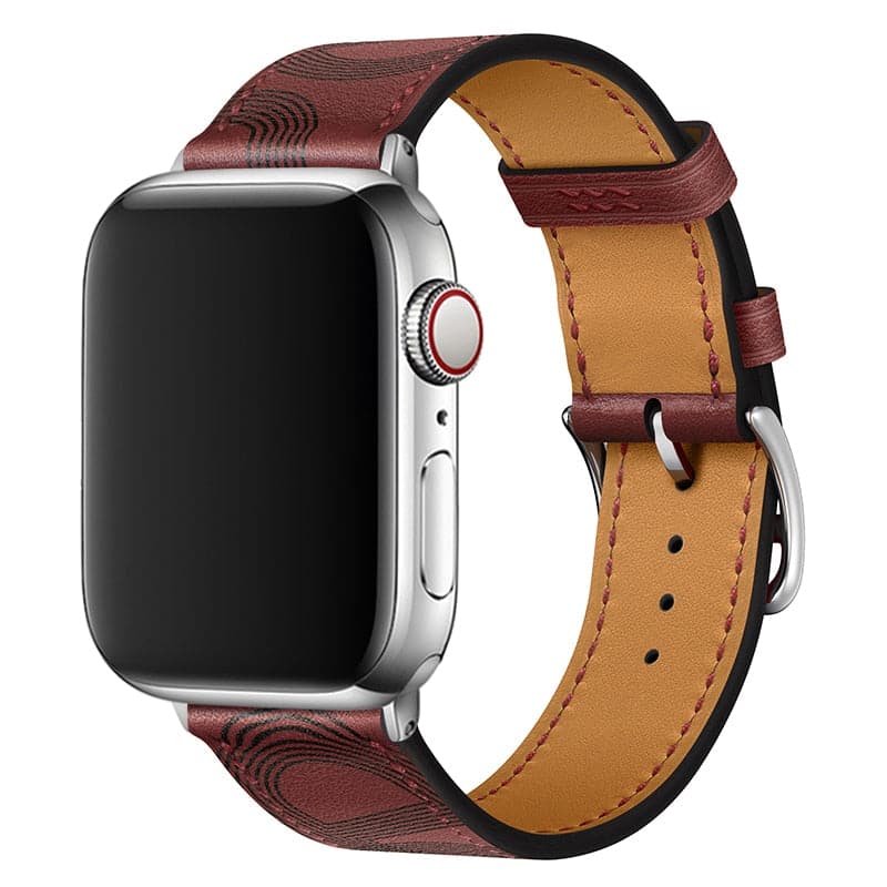 Leather Apple Watch band with patterns eWatch Straps