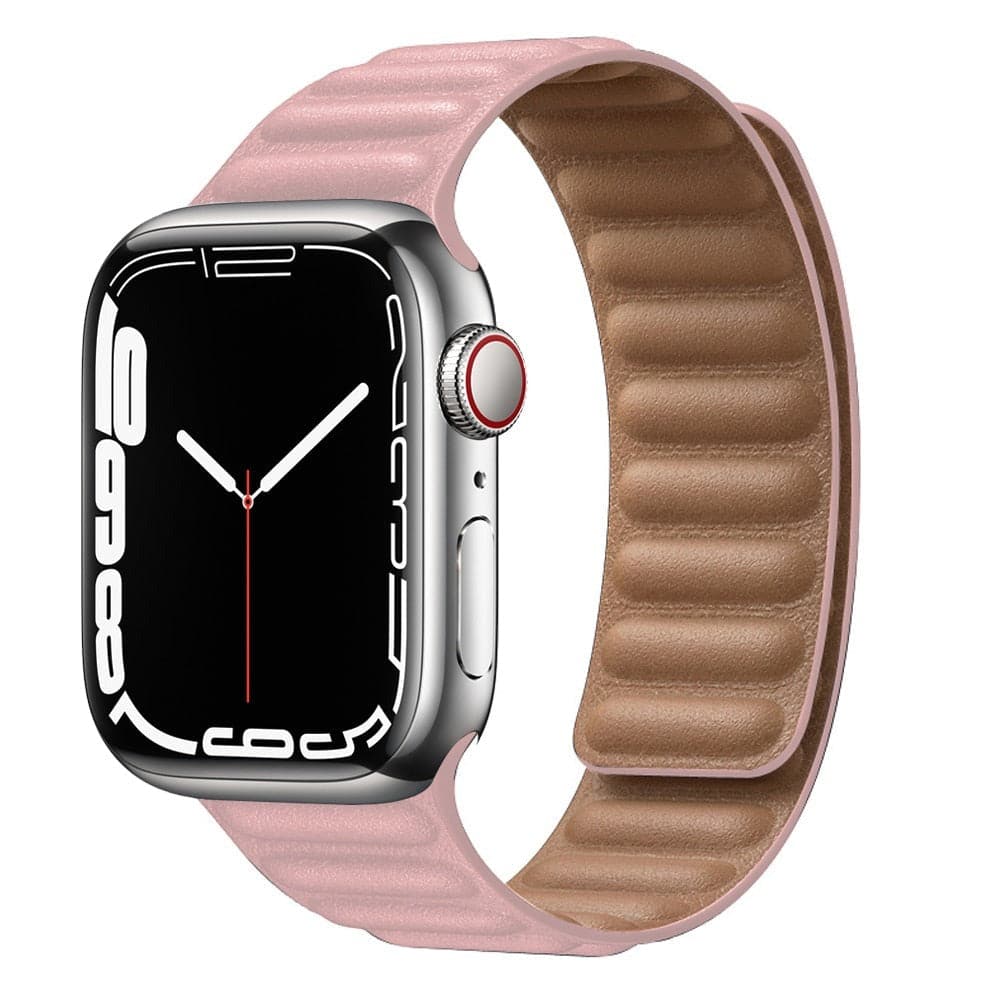 Bracelets Apple Watch Rose 38 40 41 42 44 45 49 mm compatible serie 1 2 3 4 5 6 7 8 se et Ultra Boucle magnétique en cuir eWatch Straps