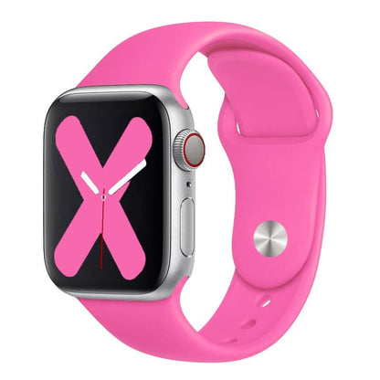 Bracelets Apple Watch Rose 38 40 41 42 44 45 49 mm compatible serie 1 2 3 4 5 6 7 8 se et Ultra Bracelet en silicone classique flashy eWatch Straps