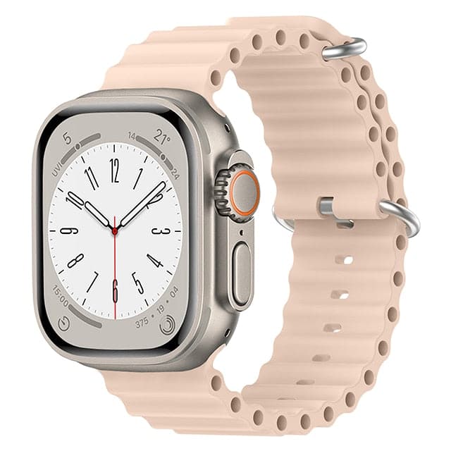Bracelets Apple Watch Rose clair 38 40 41 42 44 45 49 mm compatible serie 1 2 3 4 5 6 7 8 se et Ultra Bracelet Océan uni eWatch Straps