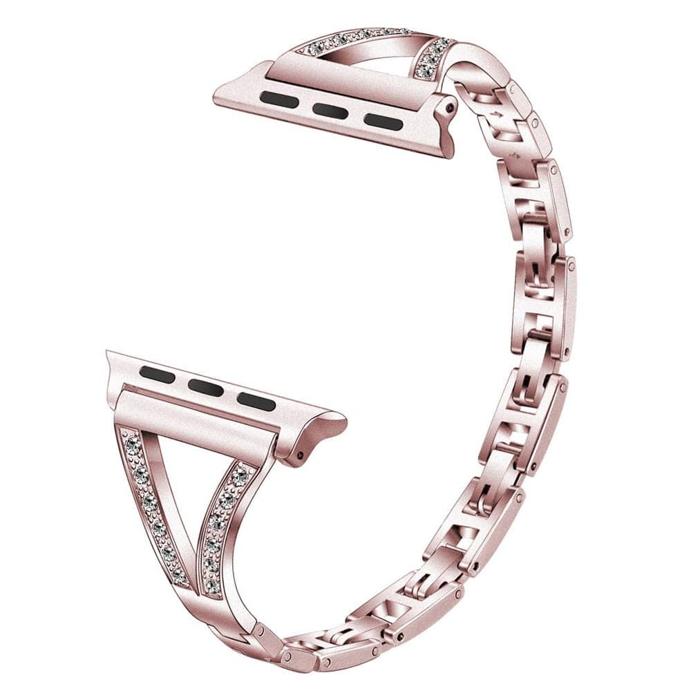 Bracelets Apple Watch Rose pâle 38 40 41 42 44 45 49 mm compatible serie 1 2 3 4 5 6 7 8 se et Ultra Bracelet diamanté eWatch Straps