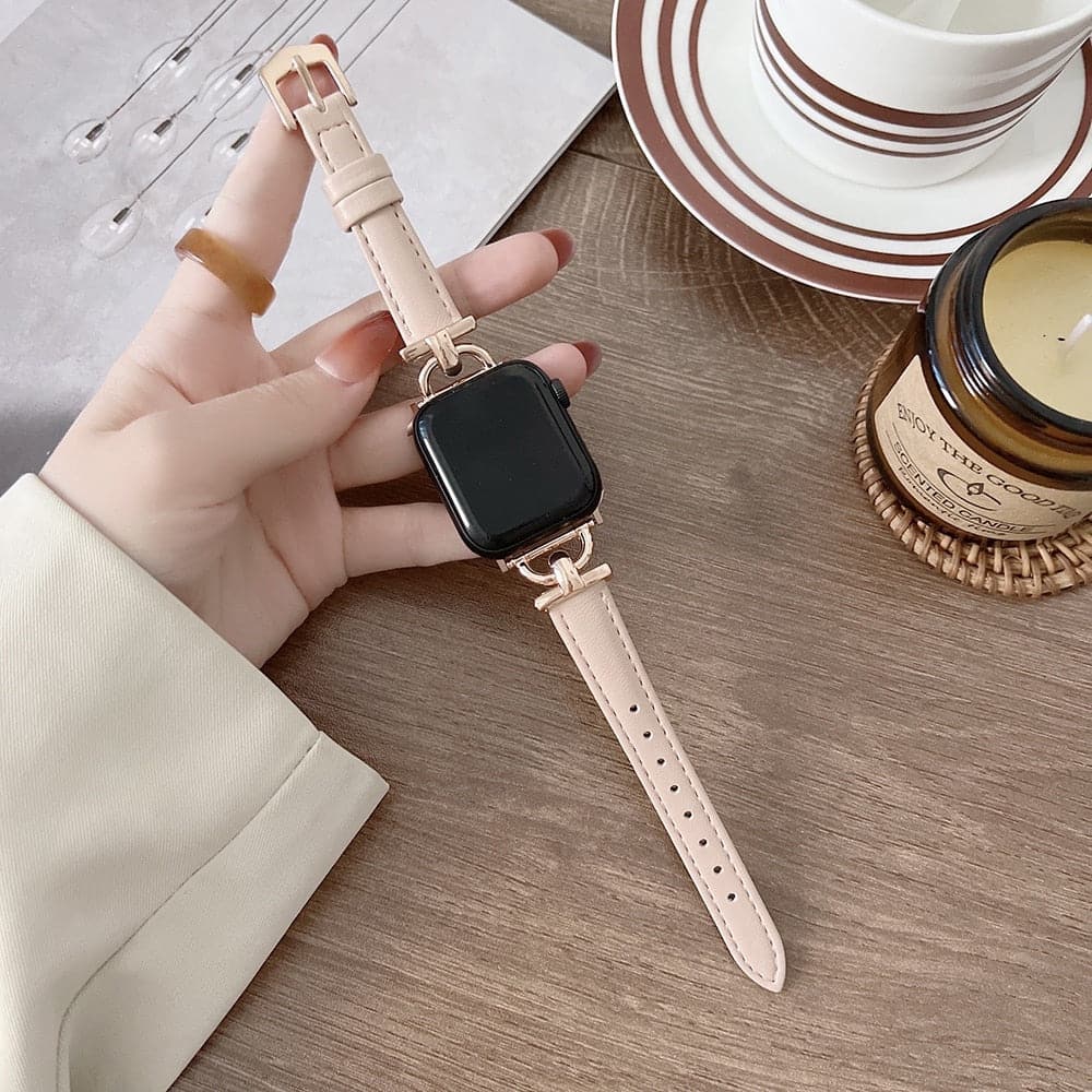 Luxury leather apple online watch strap