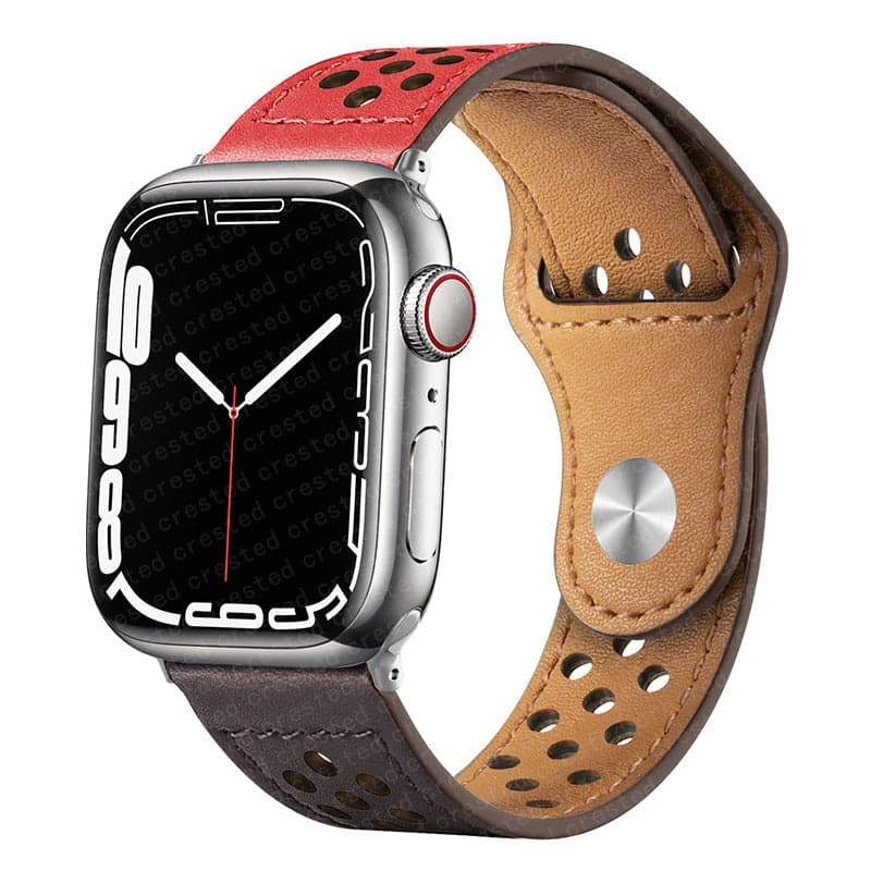 Two color sport leather Apple Watch band eWatch Straps
