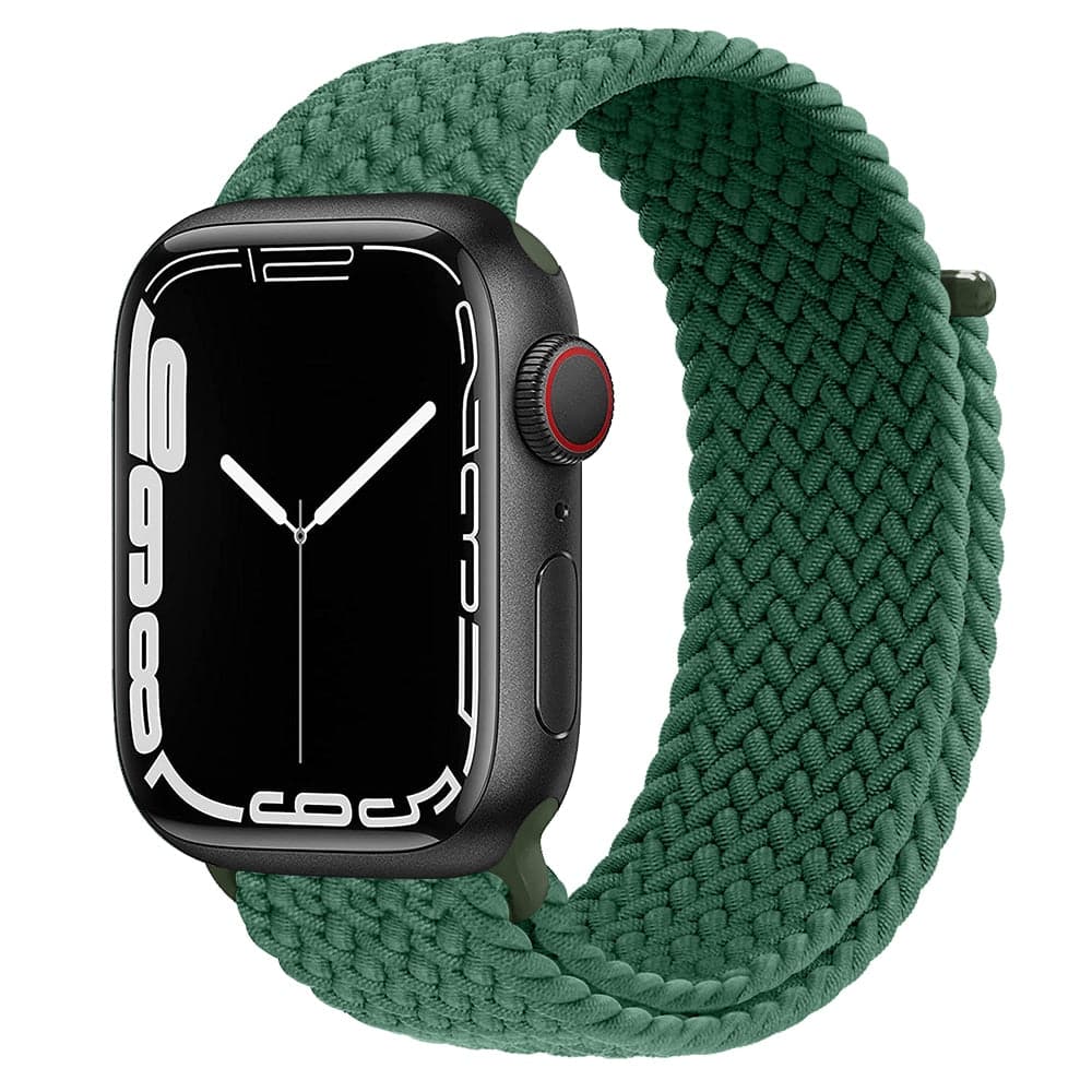 Bracelets Apple Watch Vert 38 40 41 42 44 45 49 mm 38/40/41 mm compatible serie 1 2 3 4 5 6 7 8 se et Ultra Bracelet tressé scratch uni eWatch Straps