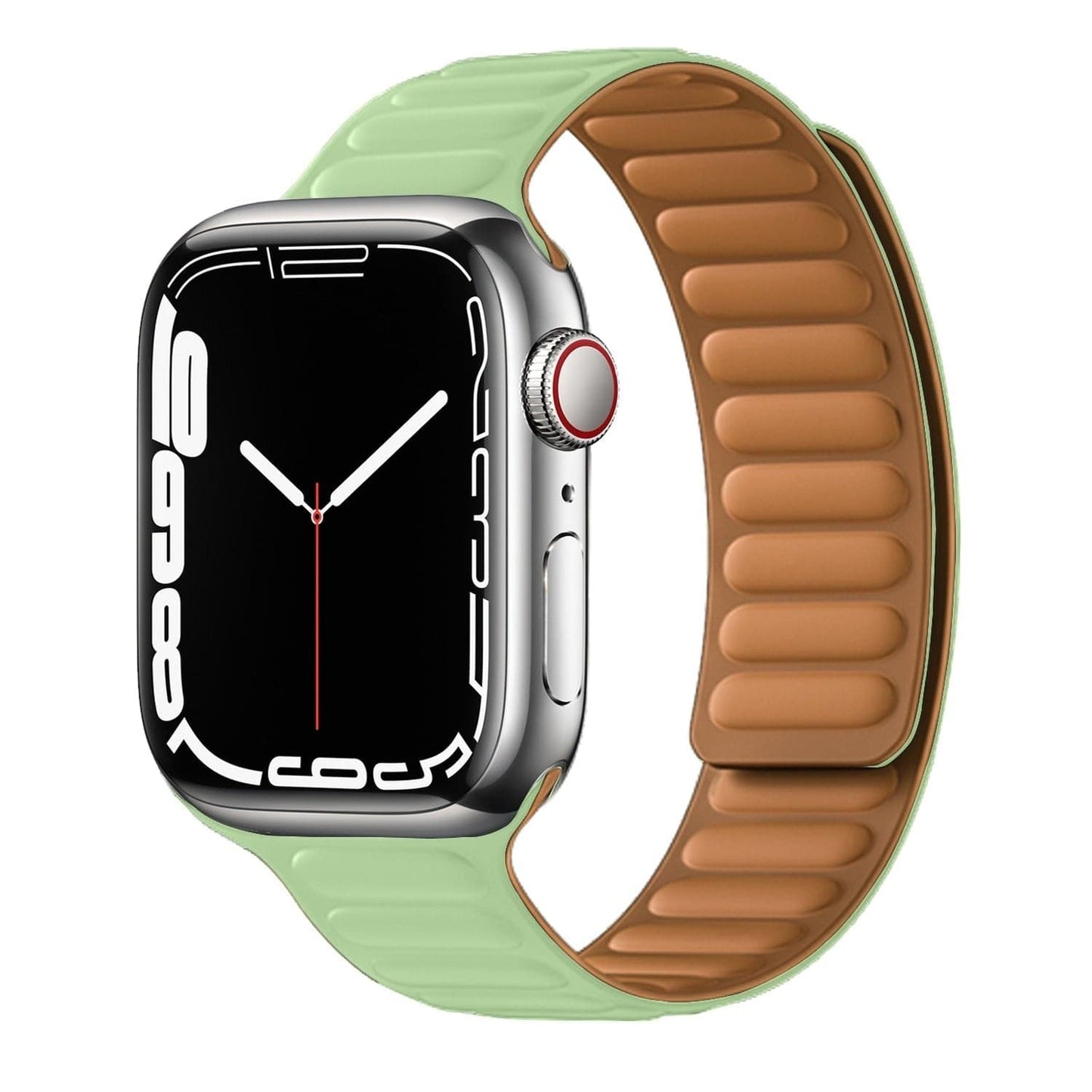 Bracelets Apple Watch Vert 38 40 41 42 44 45 49 mm compatible serie 1 2 3 4 5 6 7 8 se et Ultra Boucle magnétique en silicone eWatch Straps