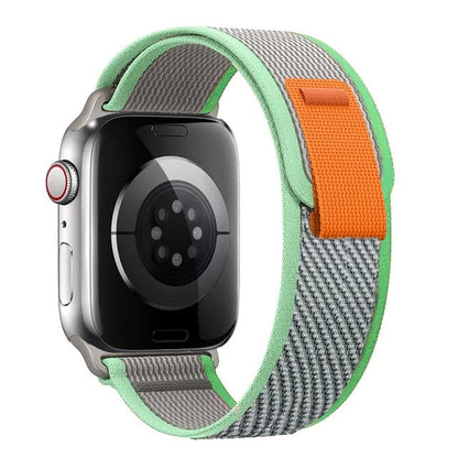 Bracelets Apple Watch Vert 38 40 41 42 44 45 49 mm compatible serie 1 2 3 4 5 6 7 8 se et Ultra Boucle Trail eWatch Straps