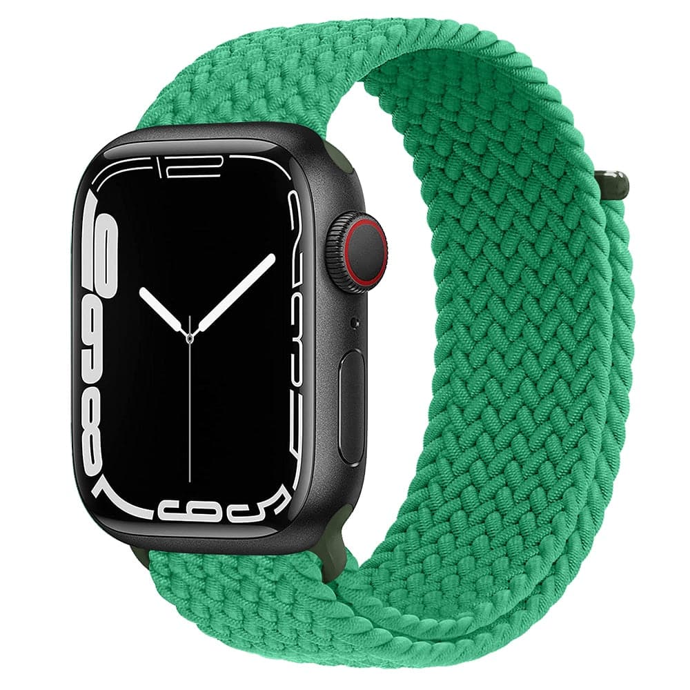 Bracelets Apple Watch Vert électrique 38 40 41 42 44 45 49 mm 38/40/41 mm compatible serie 1 2 3 4 5 6 7 8 se et Ultra Bracelet tressé scratch uni eWatch Straps