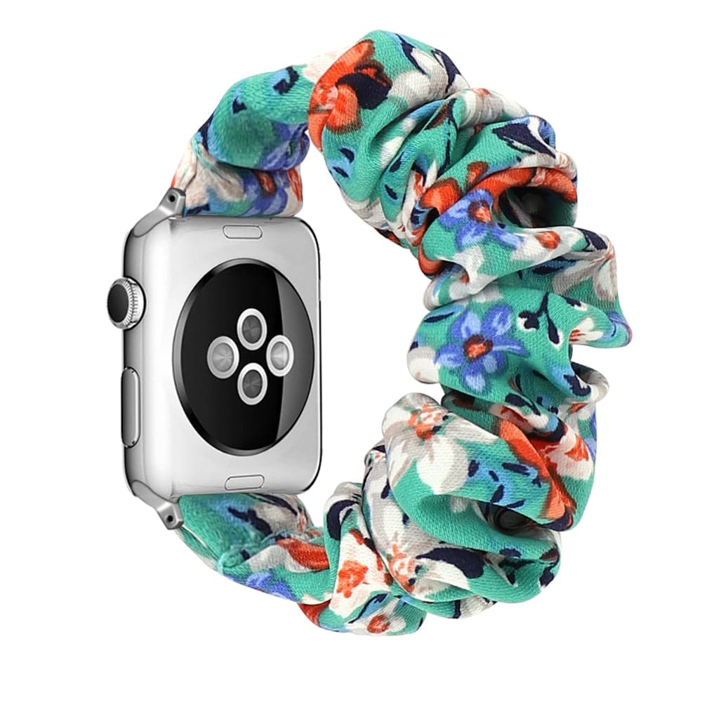 Bracelets Apple Watch Vert floral 38 40 41 42 44 45 49 mm Femme compatible serie 1 2 3 4 5 6 7 8 se et Ultra Bracelet en tissus motifs eWatch Straps