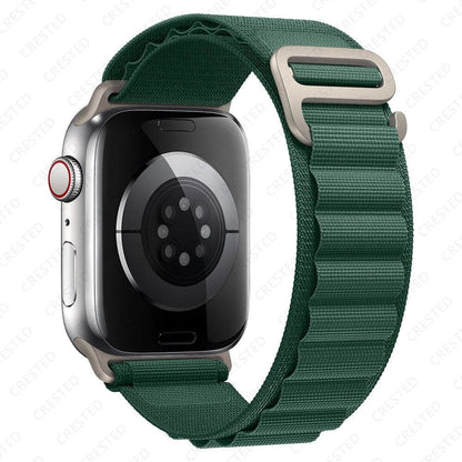 Bracelets Apple Watch Vert foncé 38 40 41 42 44 45 49 mm compatible serie 1 2 3 4 5 6 7 8 se et Ultra Boucle Alpine eWatch Straps